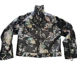 H&M Black Floral Bomber Jacket